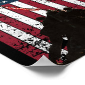 Poster Drapeau Iwo Jima Levée Distressed Us Drapeau 2ème  (Coin)