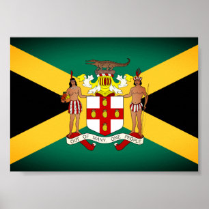 Poster Drapeau jamaïcain / Armoiries