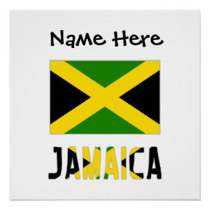 Poster Drapeau jamaïcain personnalisé Jamaïque 