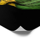 Poster Drapeau jamaïcain sur noir (Coin)