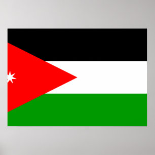 Poster Drapeau Jordanie