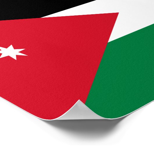 Poster Drapeau Jordanie (Coin)