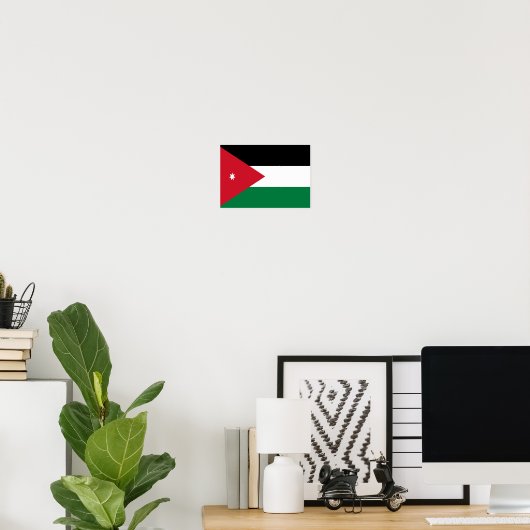 Poster Drapeau Jordanie (Bureau à domicile)