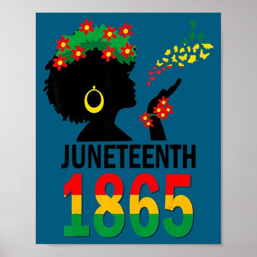 Poster Drapeau Juneteenth femmes filles enfants 1865 afro (Devant)