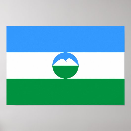 Poster Drapeau Kabardino Balkaria (Devant)