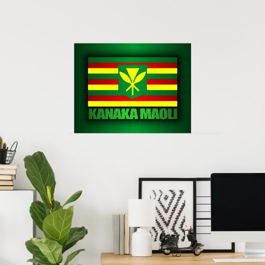 Poster Drapeau Kanaka Maoli (Bureau à domicile)