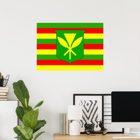 Poster Drapeau Kanaka Maoli (Bureau à domicile)