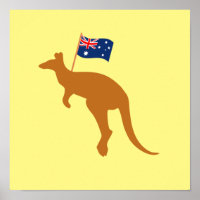 drapeau kangourou australie carré jaune