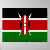 Poster Drapeau Kenya Afrique (Devant)