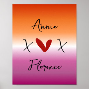 Poster Drapeau lesbien X Love X Sunset