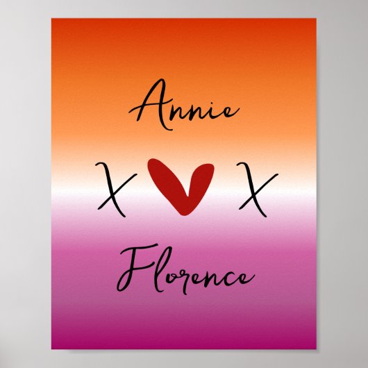 Poster Drapeau lesbien X Love X Sunset (Devant)