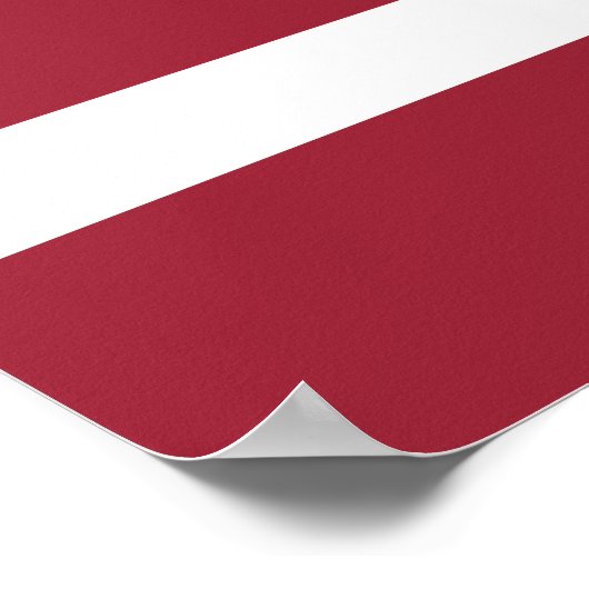 Poster Drapeau Lettonie (Coin)