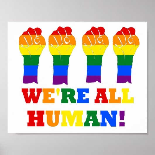 Poster Drapeau LGBT Nous sommes tous le mois de la fierté (Devant)