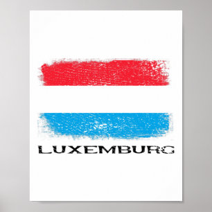 Poster Drapeau Luxembourg Europe Voyage Vacances Europe L