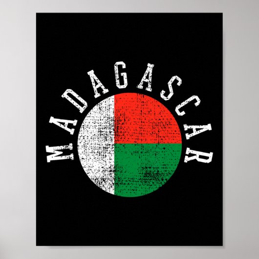 Poster Drapeau malgache de Madagascar (Devant)