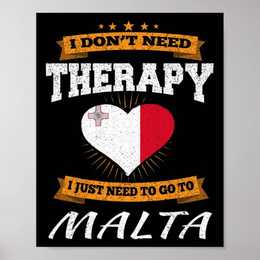 Poster Drapeau maltais I Cadeau drôle de vacances à Malte (Devant)