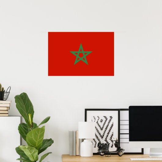 Poster drapeau marocain (Bureau à domicile)