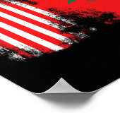 Poster Drapeau marocain américain maure Supporter de foot (Coin)