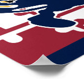 Poster Drapeau Maryland/affiche de crabe - bleu marine (Coin)