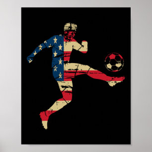 Poster Drapeau Mex Can Usa Football Soccer Amérique du No