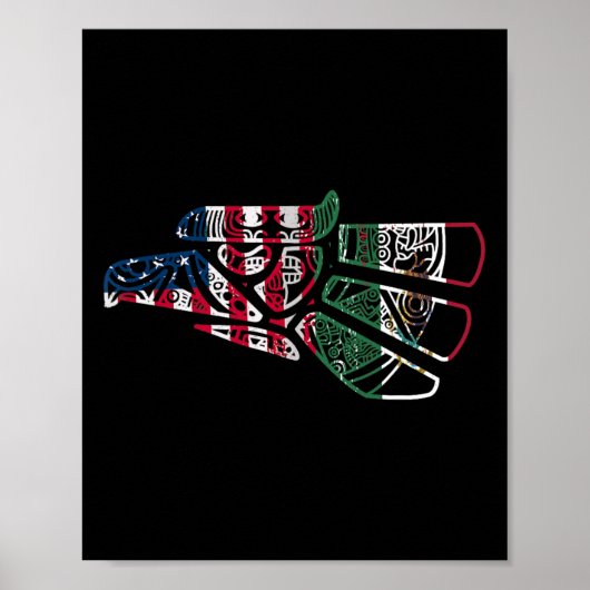 Poster Drapeau mexicain américain Drapeau mexicain (Devant)