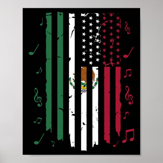 Poster Drapeau mexicain américain Drapeau mexicain (Devant)
