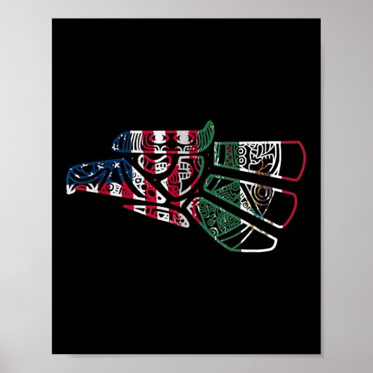 Poster Drapeau mexicain américain Drapeau mexicain (Devant)
