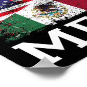 Poster Drapeau mexicain américain Drapeau mexicain (Coin)