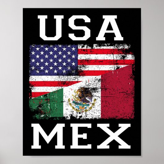 Poster Drapeau mexicain américain Drapeau mexicain (Devant)