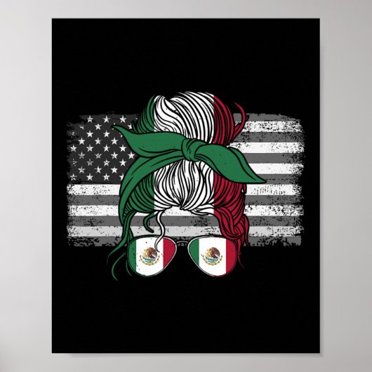 Poster Drapeau mexicain américain Drapeau mexicain (Devant)