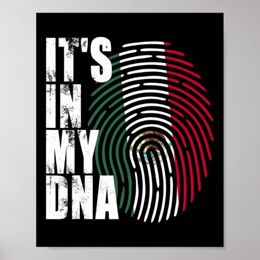 Poster Drapeau mexicain dans mon Adn Mexique (Devant)