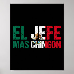 Poster Drapeau Mexicain Fierté Cinco De Mayo El Jefe Mas 