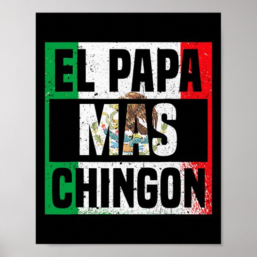 Poster Drapeau mexicain Mens El Papa Mas Chingon Cinco De (Devant)