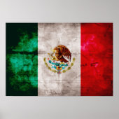 Poster Drapeau mexicain patiné (Devant)