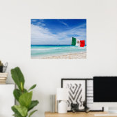 Poster Drapeau mexicain sur une plage (Bureau à domicile)