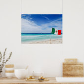 Poster Drapeau mexicain sur une plage (Cuisine)