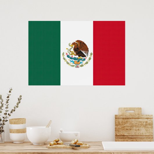 Poster Drapeau Mexique Tricolore (Cuisine)