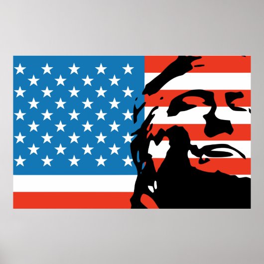 Poster Drapeau minimal Trump & États-Unis 2024 (Devant)
