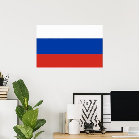 Poster Drapeau mondial de Russie (Bureau à domicile)