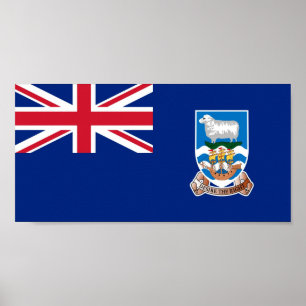 Poster Drapeau mondial des îles Falkland