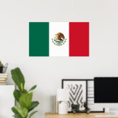 Poster Drapeau mondial du Mexique (Bureau à domicile)