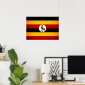 Poster Drapeau Monochrome Ouganda (Bureau à domicile)