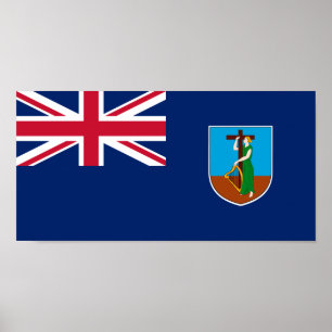 Poster Drapeau Montserrat