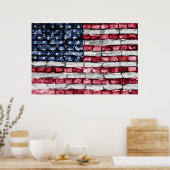Poster Drapeau mural en brique des États-Unis d'Amérique (Cuisine)