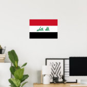 Poster Drapeau national actuel de l'Irak (Bureau à domicile)