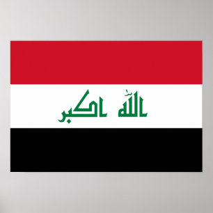 Poster Drapeau national actuel de l'Irak