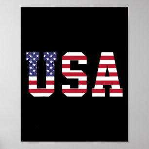 Poster Drapeau National Américain Usa 4 Juillet Pour Femm