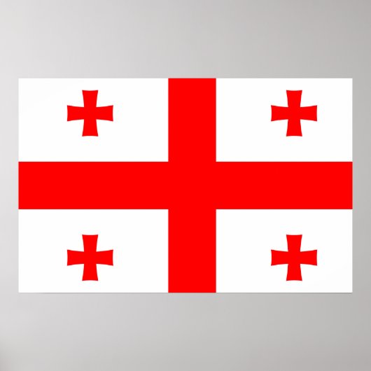 Poster Drapeau national de Géorgie (Devant)