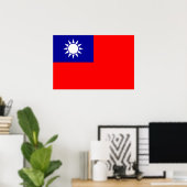 Poster Drapeau national de Taïwan République de Chine, Dr (Bureau à domicile)
