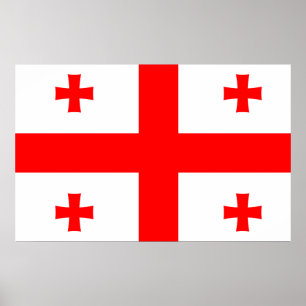 Poster Drapeau national du monde de la Géorgie
